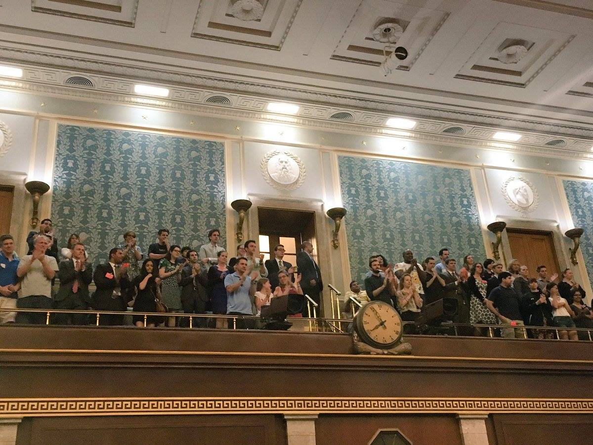 GSierraZorita's tweet photo. John Lewis was the conscience of the Democratic Party. Led by example. Honored to be in his presence when he led House Floor sit-in to demand that Republicans allow a vote on gun violence legislation. #NotJohnLewis (1) https://t.co/xYop7Q7BKk