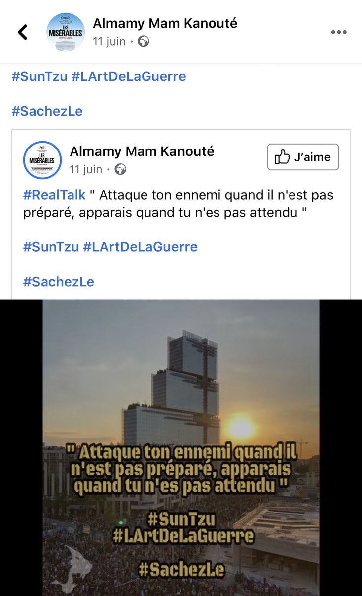 Julien Aubert Voici Le Mur Fb D Barbpanther Le Mentor D Assatraore Acteur Principal Des Miserables Recu En Grande Pompe A Cannes Membre De Nation Of Islam Et Du Comite Anti Negrophobie Un