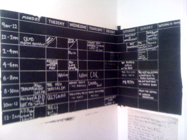 NTSlive's tweet photo. The NTS schedule circa 2011 - excuse the Blackberry camera quality...

thanks for listening all these years ❤️ https://t.co/LBlO8S7LTk