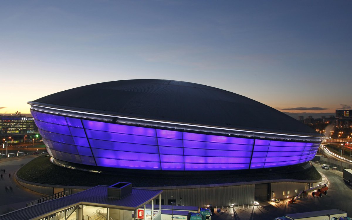 It would be nicer for them to come to a concert tho. (The SSE Hydro [14,300 Capacity] which also gets lit up purple)
