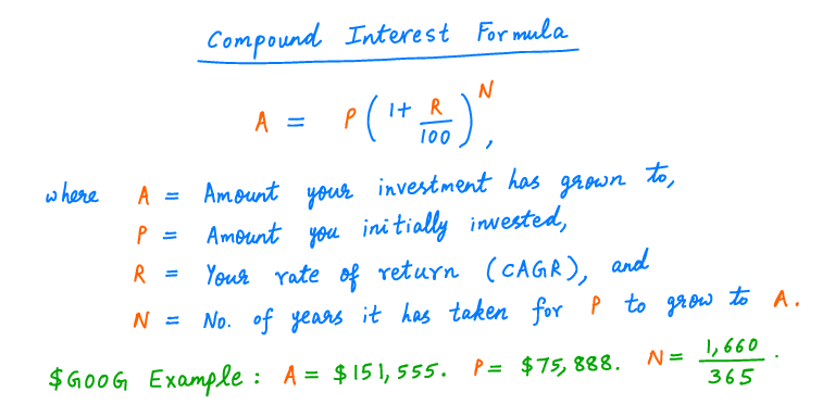 4/So you just plug these numbers into the standard compound interest formula: