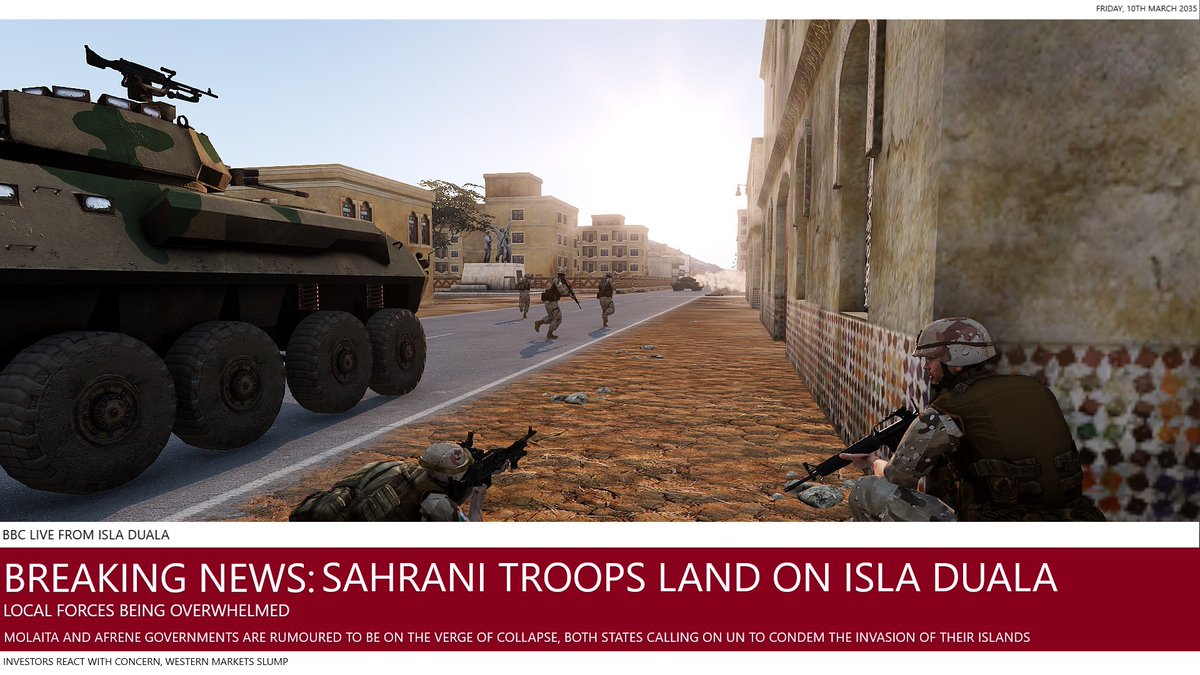 group_task's tweet image. As the situation develops we will keep you in the loop.

NATO Spokesperson: 
"We do not know what the final intentions of the Sahrana leadership are, we are urging the international community to bring sanctions against the Island Nation"