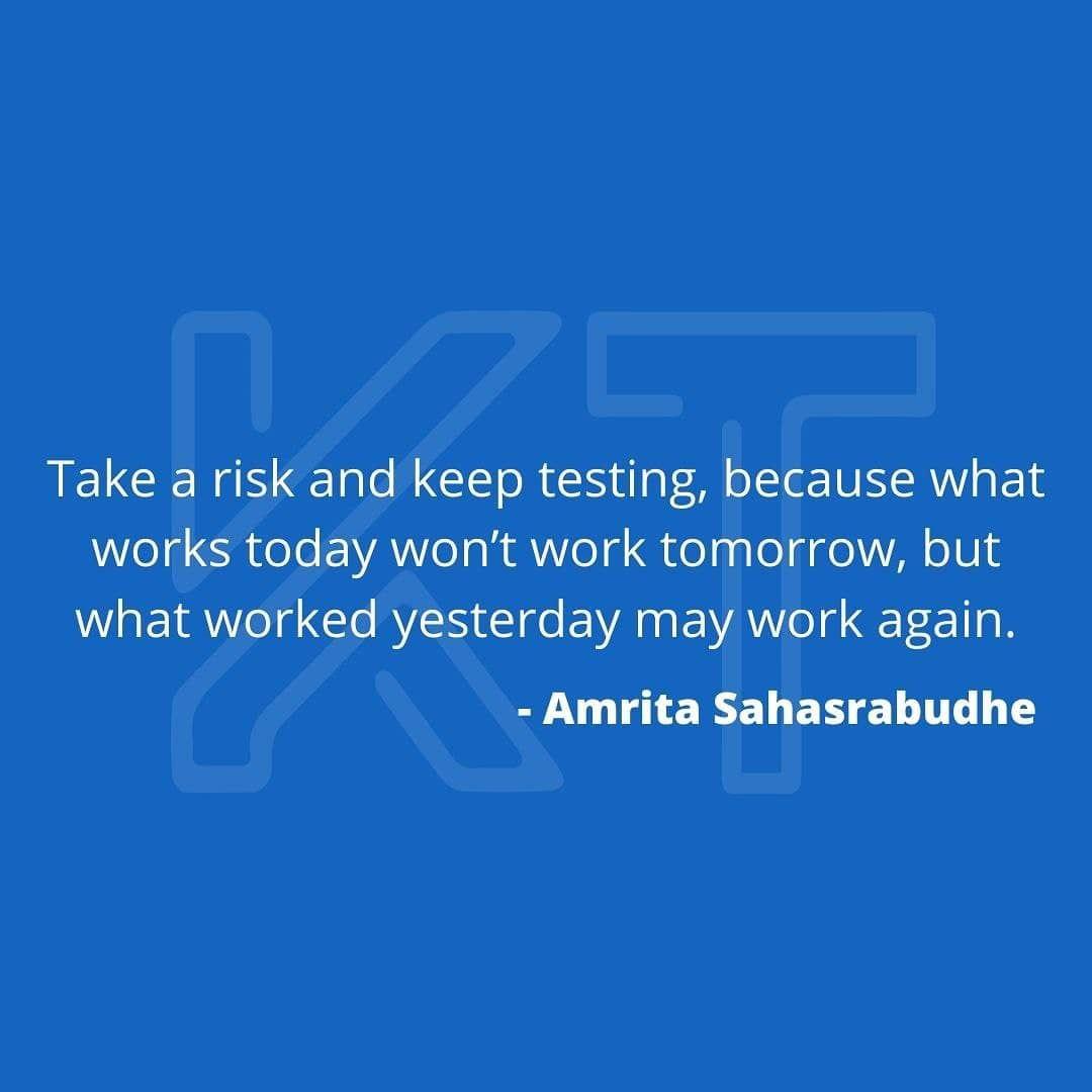 KothariTech's tweet photo. 💯🔥Take Risk & Keep Testing, Because What Work's Today Wont Work Tomorrow, But What Worked Yesterday May Work Again 🔥💯
.
Credit : Amrita Sahasrabudhe
.
#kotharitech #KTapp #KTtips #KTPost #onlinemarketing #marketinghumor #business #marketingagency #marketingdigital2020 #social https://t.co/UBCSv3JX2D