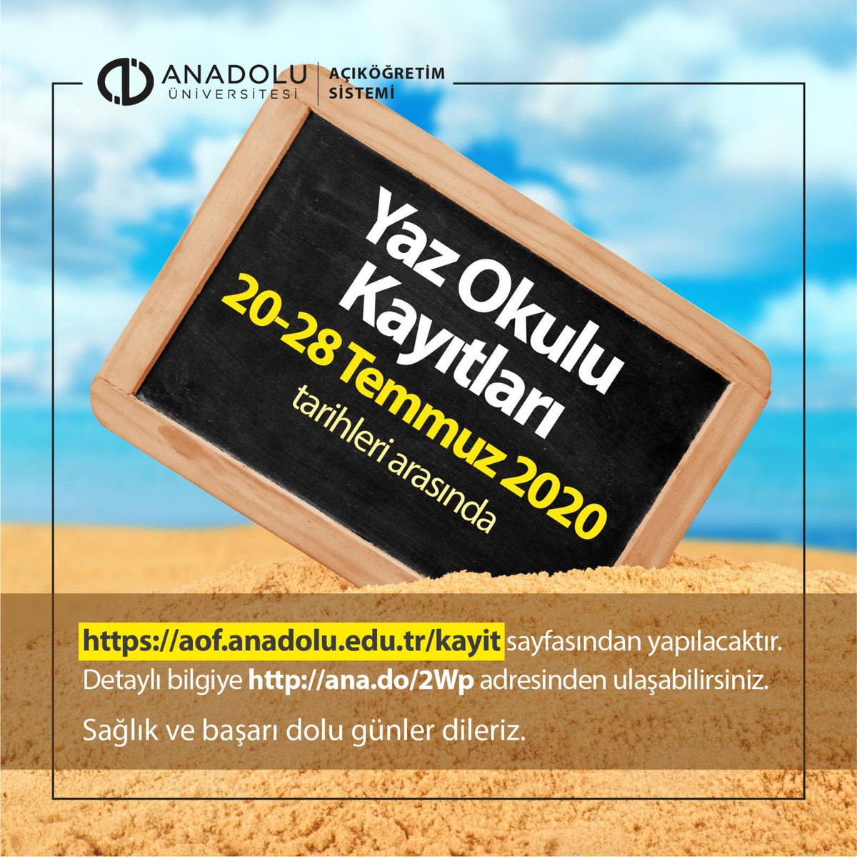 Anadolu Üniversitesi (@anadolu_univ) on Twitter photo Açıköğretim Sistemi Yaz Okulu Kayıt Tarihleri ve İşlemleri ile ilgili duyurumuza ana.do/2Wp adresinden erişebilirsiniz.
#AnadoluÜniversitesi #Açıköğretim #İşletme #İktisat #Yazokulu #Kayıt Açıköğretim Sistemi Yaz Okulu Kayıt Tarihleri ve İşlemleri ile ilgili duyurumuza ana.do/2Wp adresinden erişebilirsiniz.
#AnadoluÜniversitesi #Açıköğretim #İşletme #İktisat #Yazokulu #Kayıt