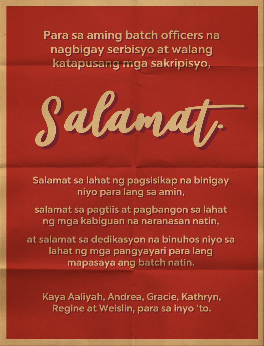 SPCP_Batch2020's tweet photo. Bago tayo tumungo sa sari-sarili nating buhay, nais naming pasalamatan ang mga pinakaimportanteng tao sa mga buhay namin. 

Mahal namin kayo, batch officers ❤️

#SENIORS20 ❤️🦅 https://t.co/BqYwZ9uiFn