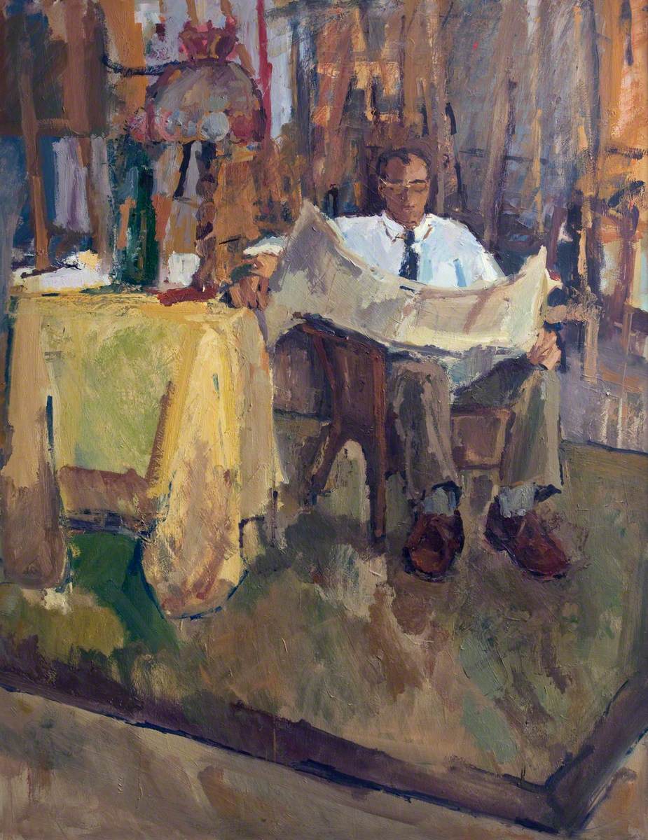 Stephen Gillett - Man reading a newspaperi think i like the concept of david reading fjsjs