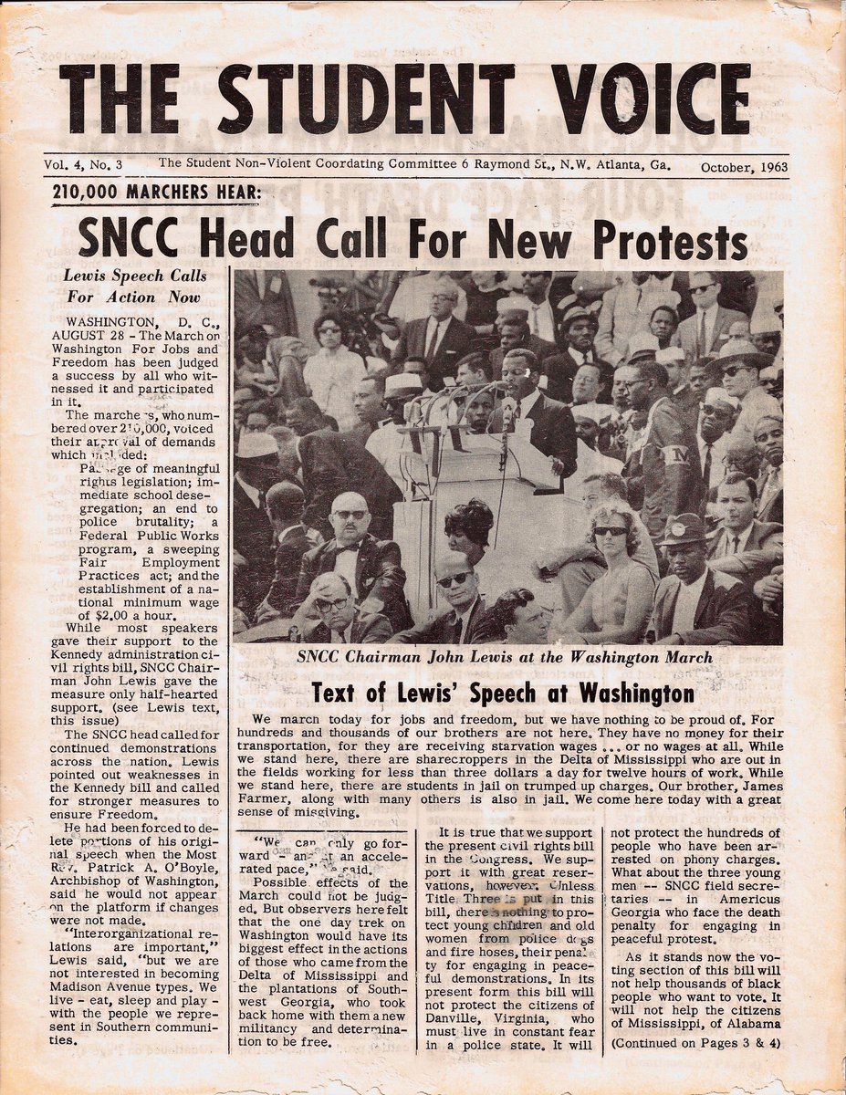 In 1963, John became the chairperson of the influential young activists’ organization, Students for Nonviolent Coordinating Committee (SNCC).  It was SNCC that put constant pressure on Dr. King to take on a more radical nature in his activism.