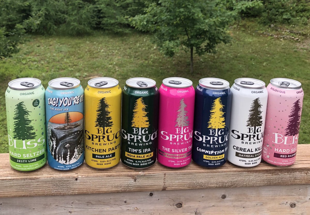 FrederictonBeer's tweet photo. Great selection of #beer from @BigSpruceBrew  2020 #DownEastBrewingAwards Brewery of the year @NSCraftBrewers #drinkNS #NSCraftBeer #deckBeer #beer #novascotia #bubbleBeer #AtlanticBubble #orderonline #drinkLocal https://t.co/ANXwh4FVq8