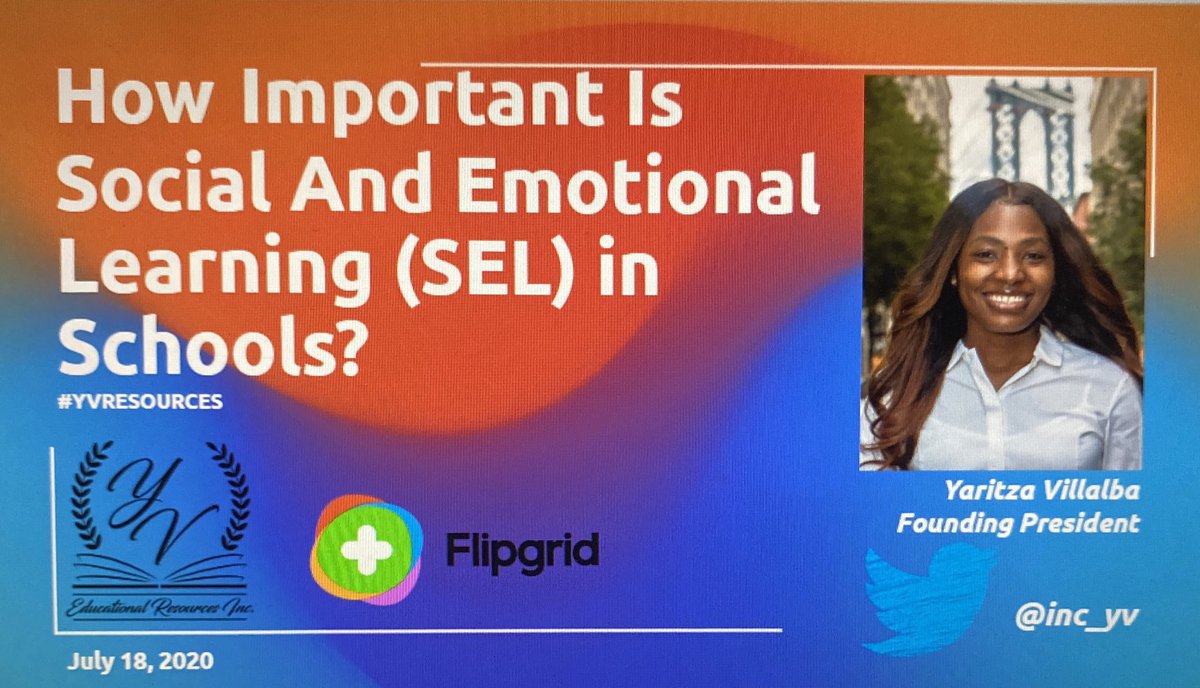 YaritzaV_'s tweet photo. How important is #SEL in schools? Are you ready for today’s #SEL &amp; #CulturallyResponsiveTeaching using @Flipgrid Workshop at 12pm EST. If you are registered, please download the #Flipgrid App to your 📱this will be an Interactive Workshop!! See you there! #YVResources https://t.co/RTtOrM9GkO