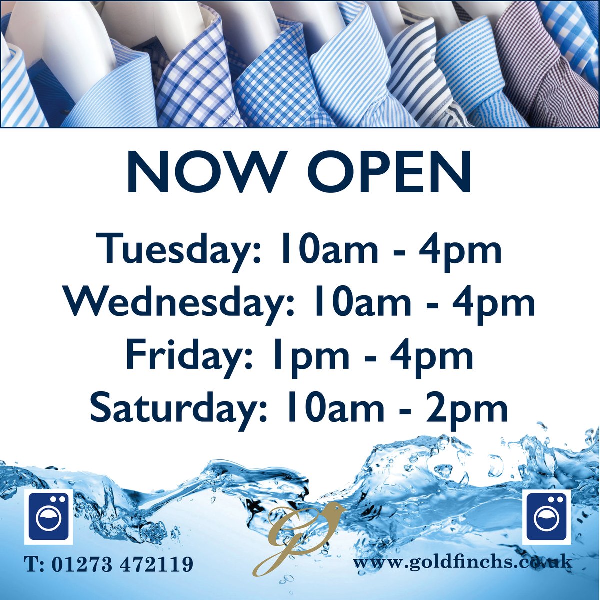 Goldfinchslewes's tweet photo. New, extended opening hours from 20th July. #covid #lewes #dryclean #laundry #cliffehighstreet #leweshighstreet #leweshighstreettraders #independentshops #shoplocal #lewes #eastsussex https://t.co/WfQ4j18DDM