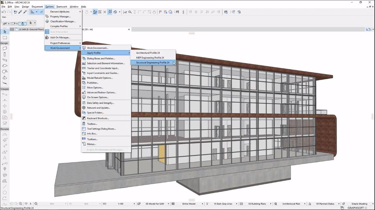 BIModel1's tweet image. @ARCHICAD now has the ability to automatically create a #structuralanalysismodel (SAM) from the #buildingmodel, which is what the #structuralengineer needs for the #structuraldesign of the project buff.ly/2Wxzqm6 via @AECbytes