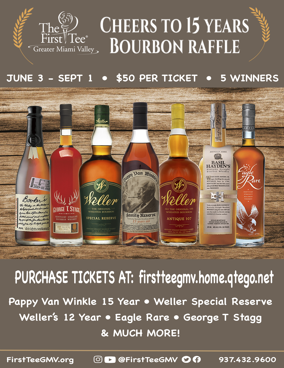 Cheers to 15 years! The First Tee Greater Miami Valley is offering a Bourbon Raffle to help support their organization.  Contact The First Tee Greater Miami Valley for more info!
.
.
.
#GCGA
#1905JuniorTour
#FirstTeeGreaterMiamiValley