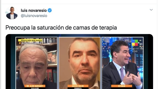 rinconet's tweet photo. Luego de operar durante meses contra la cuarentena en nombre de la libertad y coso, nuestros periodistas serios denuncian el aumento de casos y la falta de camas, en nombre de la vida. Jugadores de toda la cancha. https://t.co/aO1dRsiJTs