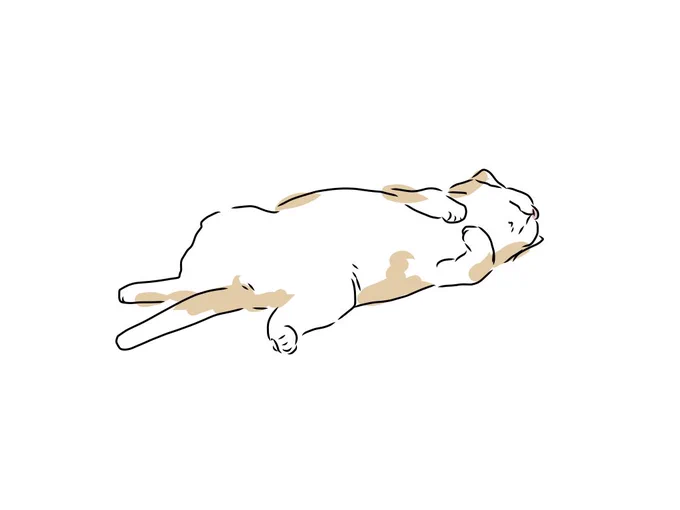 遠くに落ちてる猫スケッチ 