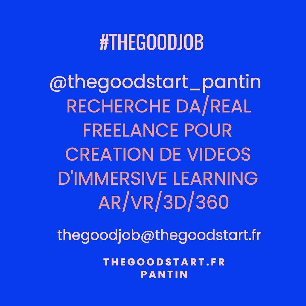 TheGoodStart93's tweet photo. #thegoodjob Urgent ;) Suis preneuse de vos contacts d’ici à dimanche soir pour compléter nos équipes. Avec une préférence pour freelances installés dans le #93 #ssd93 merci 🙏🏻....et joli samedi 💕 ____Les vidéos immersives n’ont pas de secret pour vous ? 😚 Nous cherchons a… https://t.co/K3SjfFF1v6