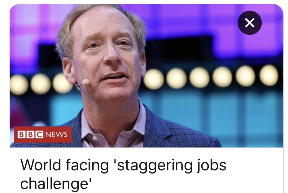 ActivateImpact's tweet photo. World faces staggering jobs challenge, says @Microsoft president
https://t.co/Q5jkWuqkCx

A quarter of a billion people are set to lose their job v @BBCSimonJack 

@JoseEstayN @JobanRandhawa_ @kateo @balajis @WorldskillsJ @MSDESkillIndia @SkollFoundation @OECDEduSkills https://t.co/wZisaqdGsw