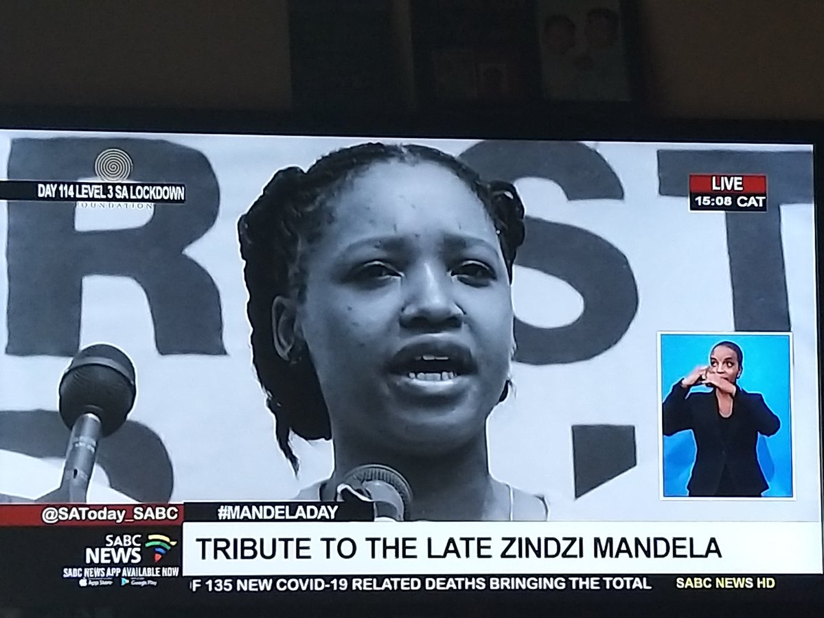 UNinSouthAfrica's tweet photo. Special tribute to #ZindziMandela before the delivery of the #NelsonMandela Annual Lecture by @UN Chief @antonioguterres.
Rest in Peace. 
#NelsonMandelaDay
@NelsonMandela #NMAL2020 #NelsonMandelaDay #MandelaDay https://t.co/gkVxbbpYmX
