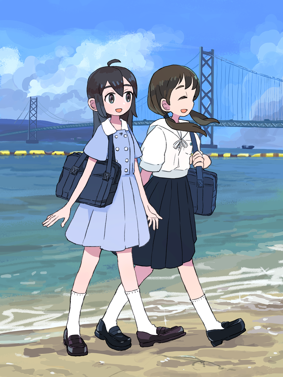 「#女の子のイラストだけで興味を持ってくれる方へ届け 
だいたい夏と女の子です。届」|高市 🛵のイラスト