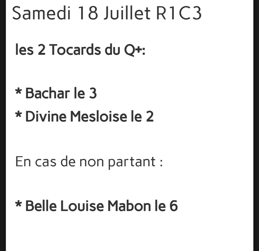 RueDesTurfistes's tweet photo. Ça passe désordre, pas un exploit mais mieux qu'un coup de pied au cul...
Arrivée 4-3-7-2-1...
@PMU_Hippique @ZEturfFr
Team rue @Studio_6_1 @JPalast @questacarlito @RueDesTurfistes
https://t.co/2sQTWbofDp https://t.co/42Apum6dpW