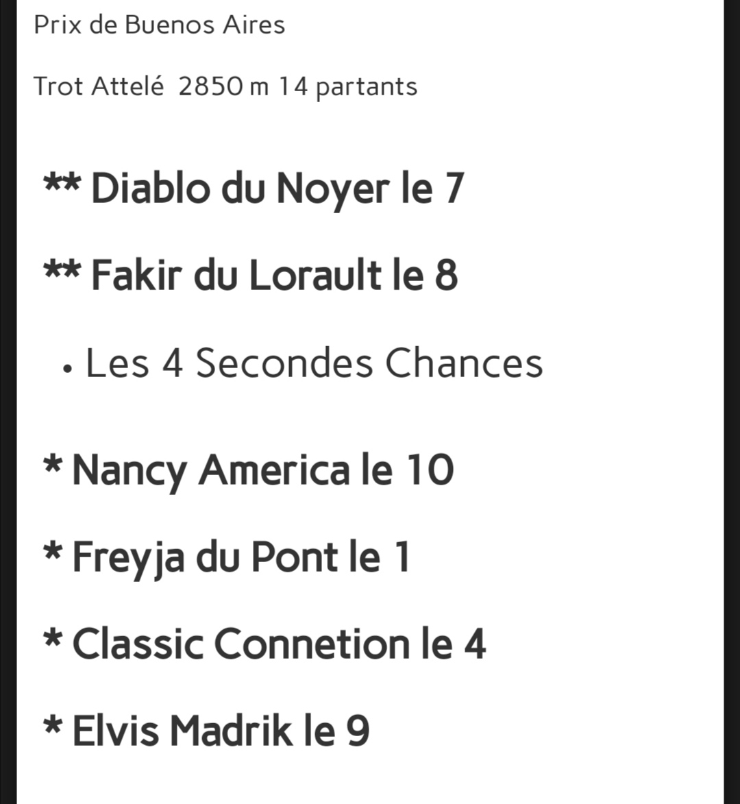 RueDesTurfistes's tweet photo. Ça passe désordre, pas un exploit mais mieux qu'un coup de pied au cul...
Arrivée 4-3-7-2-1...
@PMU_Hippique @ZEturfFr
Team rue @Studio_6_1 @JPalast @questacarlito @RueDesTurfistes
https://t.co/2sQTWbofDp https://t.co/42Apum6dpW
