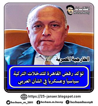 الخارجية المصرية  تؤكد رفض القاهرة للتدخلات التركية  سياسياً وعسكرياً في الشأن العربي