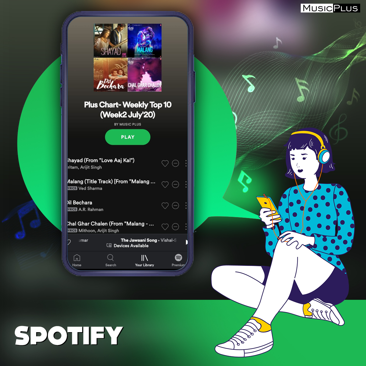 musicplusindia's tweet photo. Have you been streaming the weekly #Top10Bollywood songs from #PlusChartWeeklyTop10? Well, you can do that on our favourite #streamingapp, @spotifyindia right now. Go ahead and click 👉 https://t.co/bqtq0nEHhg Also, tell us which is your favourite song currently!
#musicplusindia https://t.co/z0vSuAgZGL