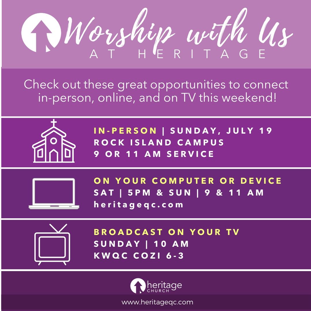 Check out these great opportunities to connect 
in-person, online, and on TV this weekend! #heritageqc 
More info at heritageqc.com/circles
