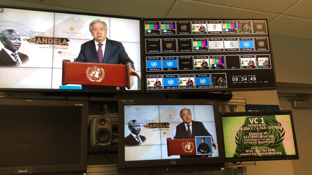 UN_Spokesperson's tweet photo. .@NelsonMandela devoted his life to fighting the inequality that has reached crisis proportions around the world in recent decades – and that poses a growing threat to our future - @antonioguterres #MandelaDay https://t.co/4jsQ7XRSO4