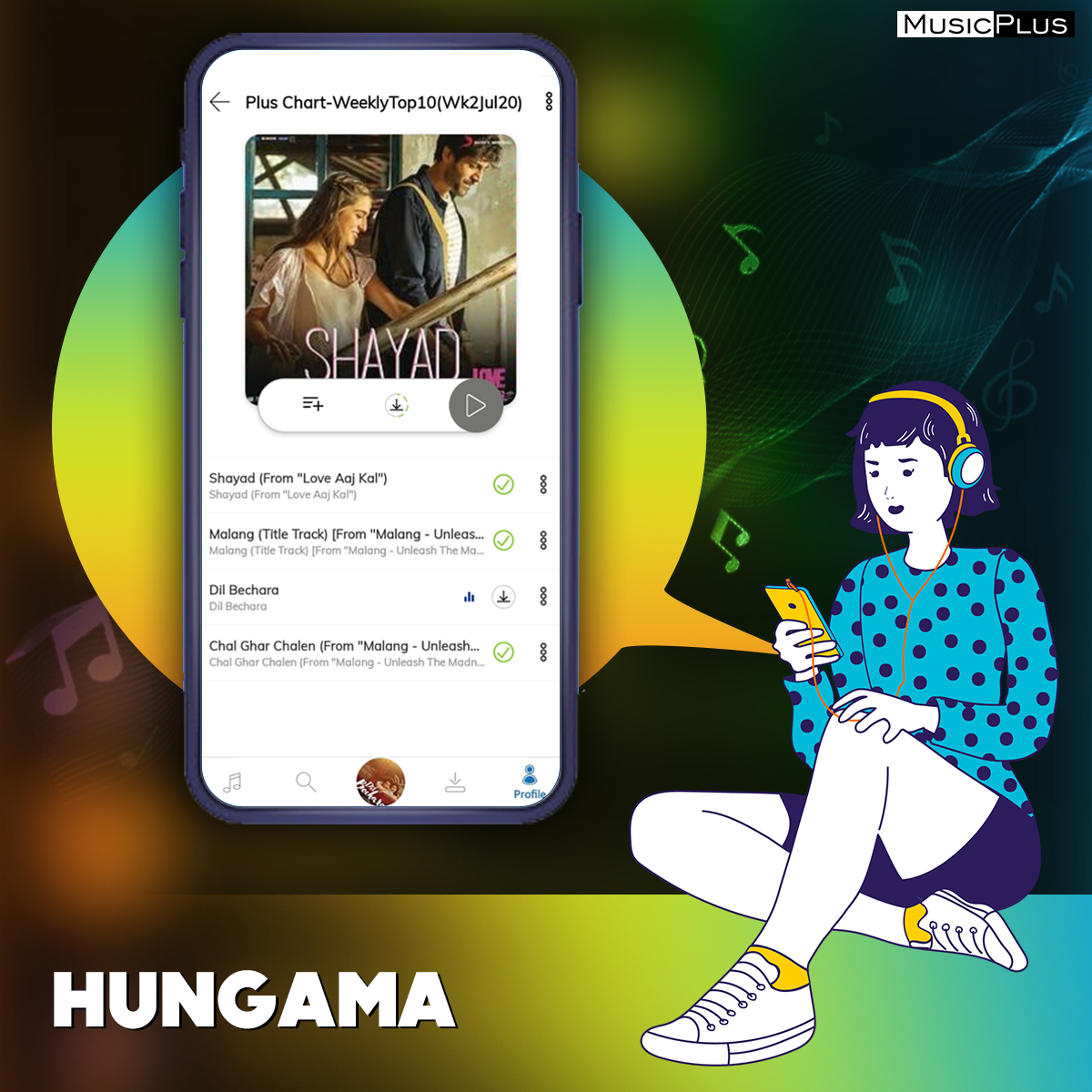 musicplusindia's tweet photo. Have you been streaming the weekly #Top10Bollywood songs from #PlusChartWeeklyTop10? Well, you can do that on our favourite #streamingapp, @Hungama_com right now. Go ahead and click 👇https://t.co/hrptZeyTkH
Also, tell us which is your favourite song currently!
#musicplusindia https://t.co/dzzWn9LOhT