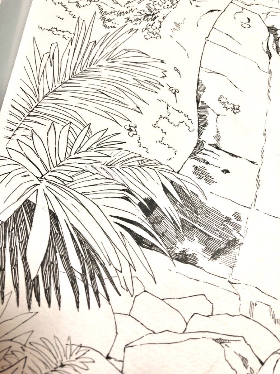 久々の大きめな絵、感覚忘れててタッチ入れるのにドキドキする 