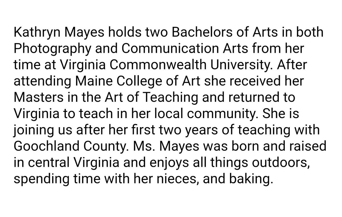 GoTDKnights's tweet photo. Meet Kathryn Mayes, one of our new Art teachers! We are so excited to bring her experience and expertise as an artist to the team! Welcome to Thomas Dale, Kathryn, you're going to LOVE it!
#EveryKnightEveryDay https://t.co/jjfxHmB0d8