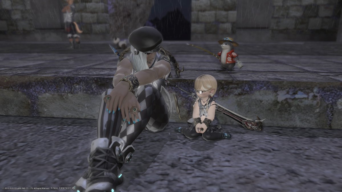 kayopipi_FF14's tweet photo. 漆黒アチブF.A.T.E.めぐりお疲れさまでした！レイクランド最後になっちゃったのでSS撮ってる余裕がなかったwスタッフお揃いのグラスレザー決まってたねbキーボードの壊れたなおちゃんと二人で監視しました！ #bigfate https://t.co/qUl9qk5zTr