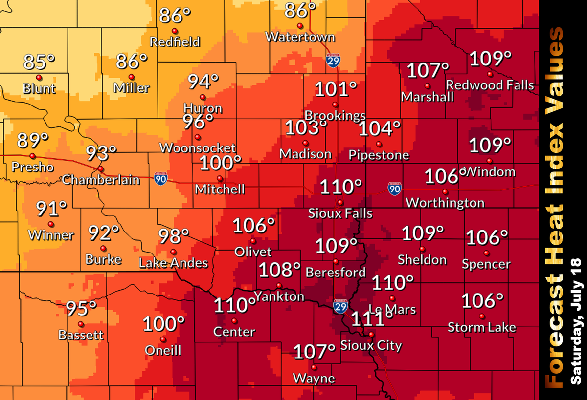 NWSSiouxFalls's tweet photo. No, we're not kidding. 

This is what it may feel like later Saturday afternoon.

Take the heat seriously and stay healthy!! https://t.co/0fvFKsnJOh