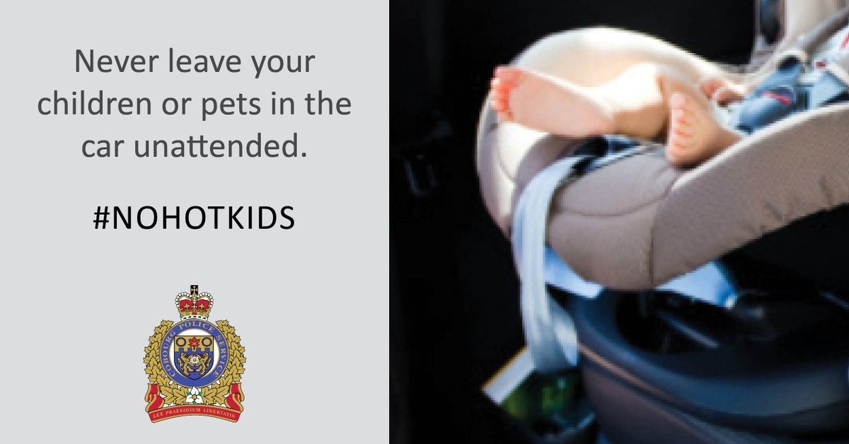 CobourgPolice's tweet photo. Temperatures are supposed to rise over the next few days. Please remember: the inside of a car is significantly hotter than the outside, even with the windows down. Never leave children or pets in an unattended vehicle. #NoHotKids #NOHotPets #cobourgpoliceservice #safecommunities https://t.co/XObdyRJ0Ue