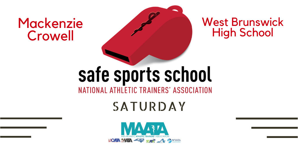 D3_MAATA's tweet photo. Congratulations to Mackenzie Crowell the #AthleticTrainer at West Brunswick High School for being awarded the @NATA1950
Safe Sport School Award. #WayToBeGreAT #D3SSSWinner #StudentAthleteSafety
@WB_Trojans @NCATA1974 https://t.co/iVtDk8tu4l
