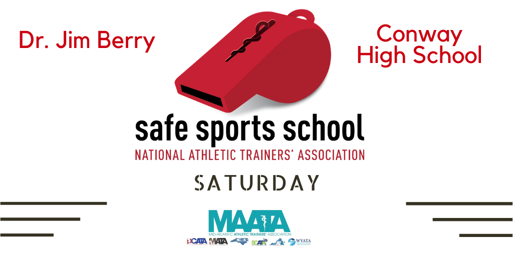 D3_MAATA's tweet photo. Congratulations to Dr. Jim Berry the #AthleticTrainer at Conway High School for being awarded the @NATA1950 Safe Sport School Award again! #WayToBeGreAT #D3SSSWinner #StudentAthleteSafety
@SCATCs @DrJimBerryATC @CHSSolidGold https://t.co/z6YuA07dWw