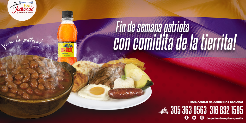 donjediondos's tweet photo. Que más nuestro que una frijolada típica de la tierrita, por eso este fin de semana celebramos nuestra independencia con este plato especial!!!😋😱
Pide el tuyo a nuestra central de domicilios y recibe gratis la bebida.
☎️Teléfonos: 3053639563 - 3168321595 - 3142888888 📱 https://t.co/YvRLiN8RxO