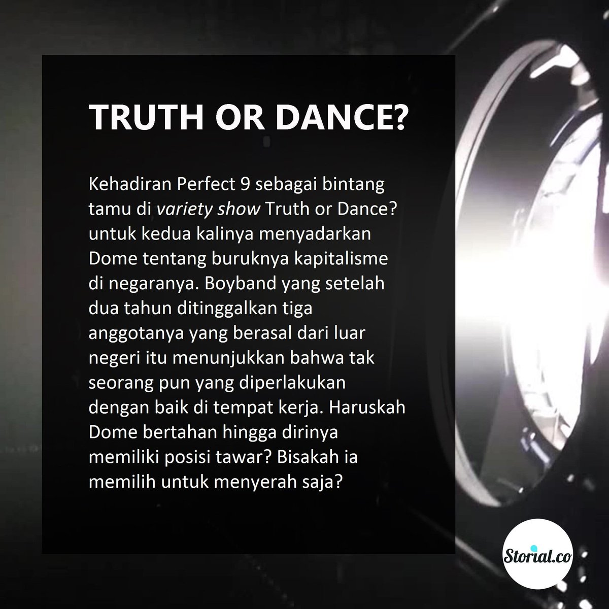 riezarieza's tweet photo. Ayo baca cerita cerpenku Truth or Dance? (https://t.co/l2ft9zE7oL) di @StorialCo @nusatalent dalam rangka kompetisi #DreamJob 2020 

#KompetisiStorial #WritingFromHome 
#CeritainAja https://t.co/7C0cumpqHy