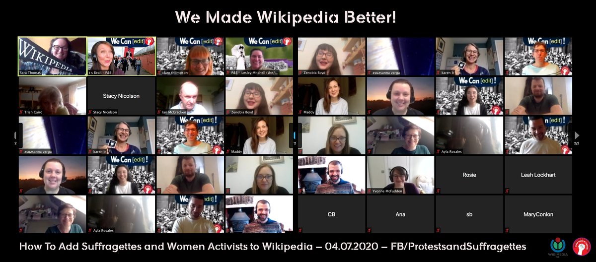 tsBeall's tweet photo. We'd shared this elsewhere (on evilFB) but not twitter – here's the 'group pic' of #ProtestandSuffragettes recent #WikipediaWorkshop – we had 35 folks come along (many new to #Wiki) & we're looking forward to working w/ them again... #WMUKAGM20
https://t.co/jlQy9cW3k0 https://t.co/yAcnzSRLQ3