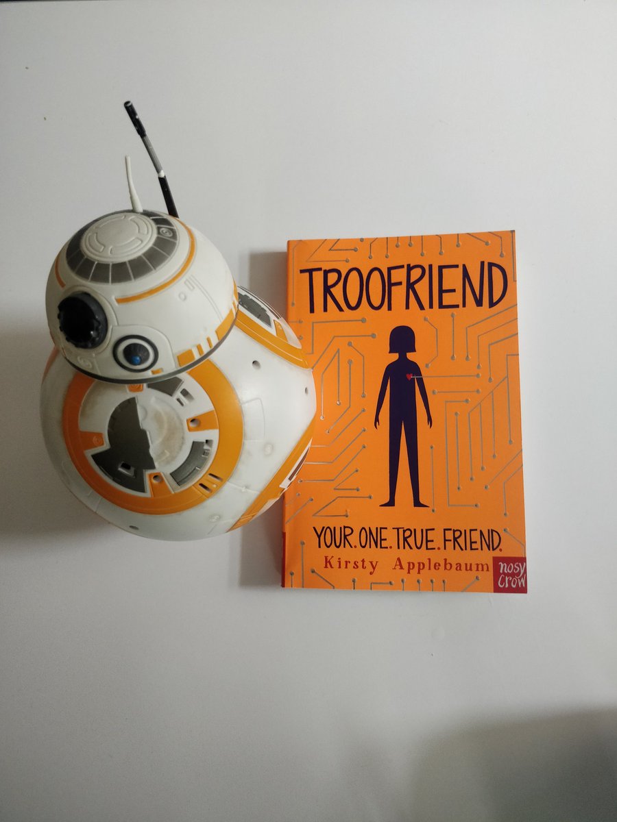 riewriting's tweet photo. BB-8 very much approves of my next read by @KirstyApplebaum and after reading #themiddler I can't wait to get stuck into #Troofriend either. In fact what am I doing messing about on Twitter! #amreading #scifi https://t.co/bSFKWiz6Ez