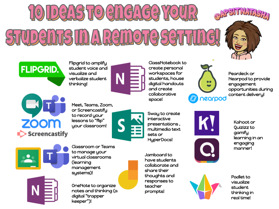 apsitnatasha's tweet image. 10 Ways to Engage Your Students in a Remote Setting!

natasharachell.blogspot.com/2020/07/time-t…

#edtech #remotelearning #distancelearning