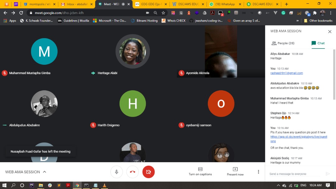 AbdullahiCap's tweet photo. It's a wrap #WEBAMA
#AWSEducate #DSCFutminna #DSCSSA
@AWS_Edu @auwalms @mrgaphy https://t.co/Bc8QXzVXPN