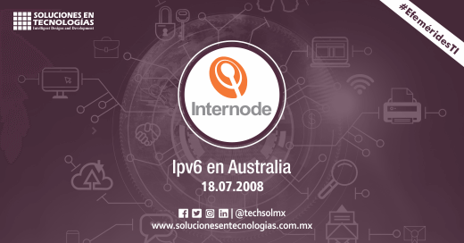 techsolmx's tweet photo. Un día como hoy (18/07/2008): Internode un ISP Australiano, se convertía en el primer proveedor de Internet en ofrecer conectividad IPv6 plena a sus clientes. https://t.co/X03rqGL4wu
#SomosSoluciones #EfeméridesTI #Internode #ISP #Australia #Internet #IPv6 Tech #TIC #IT #Digital https://t.co/vahgaxyTq1