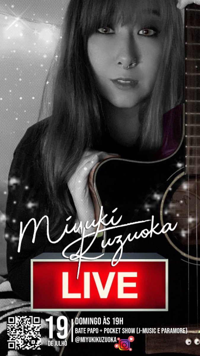 KuzuokaMiyuki's tweet photo. Hey guys! I'm going to do a live Sunday now! at 19:00 (Brazil) on my instgram! I'm going to play japanese pop music (voice and guitar)! See you there ๐โ๏ธ๐ฌ #animesong #jmusic #jmusiccover #live #liveoninstagram https://t.co/RBIw6JrzK2