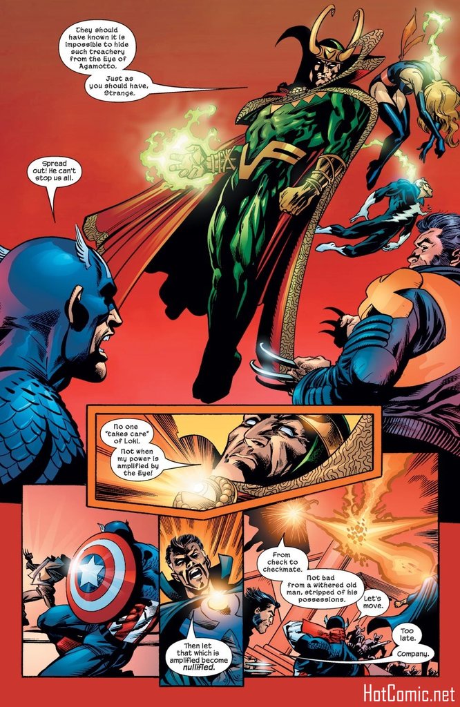 Loki stomps vision, quicksilver and captain marvel