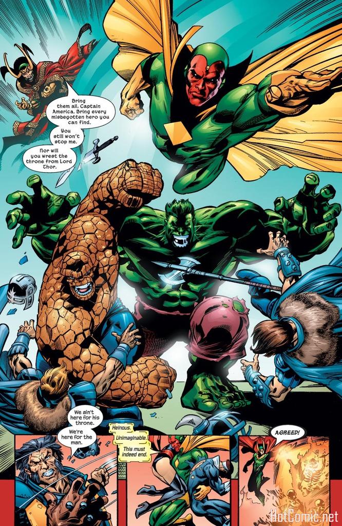 Loki stomps vision, quicksilver and captain marvel