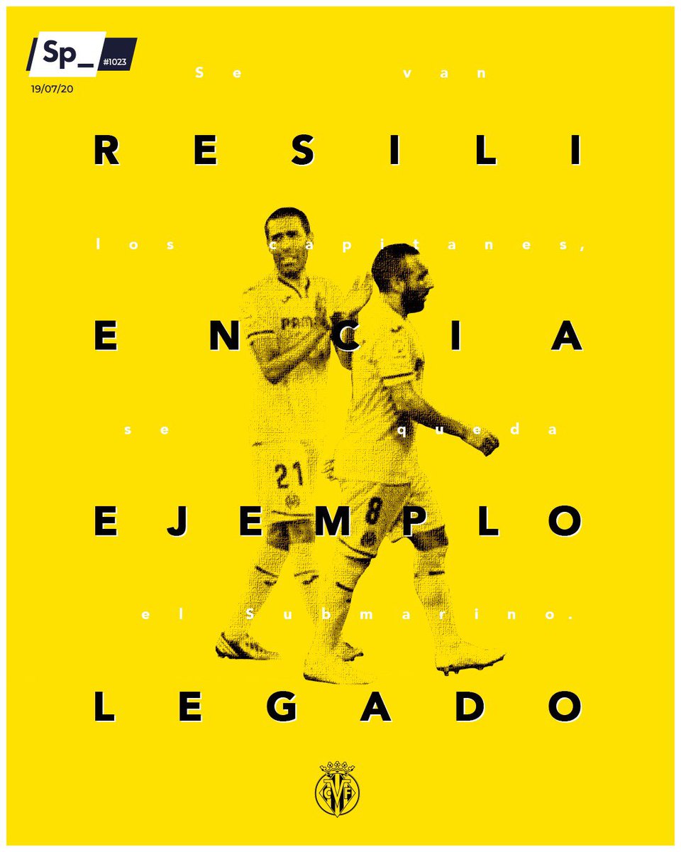 SpheraSports's tweet photo. Gracias, Bruno. Gracias, Santi. Se van los capitanes, se queda el submarino. RESILIENCIA, EJEMPLO Y LEGADO. @VillarrealCF @19SCazorla @LaLiga #portadaSp_ https://t.co/l8HTImr6FJ