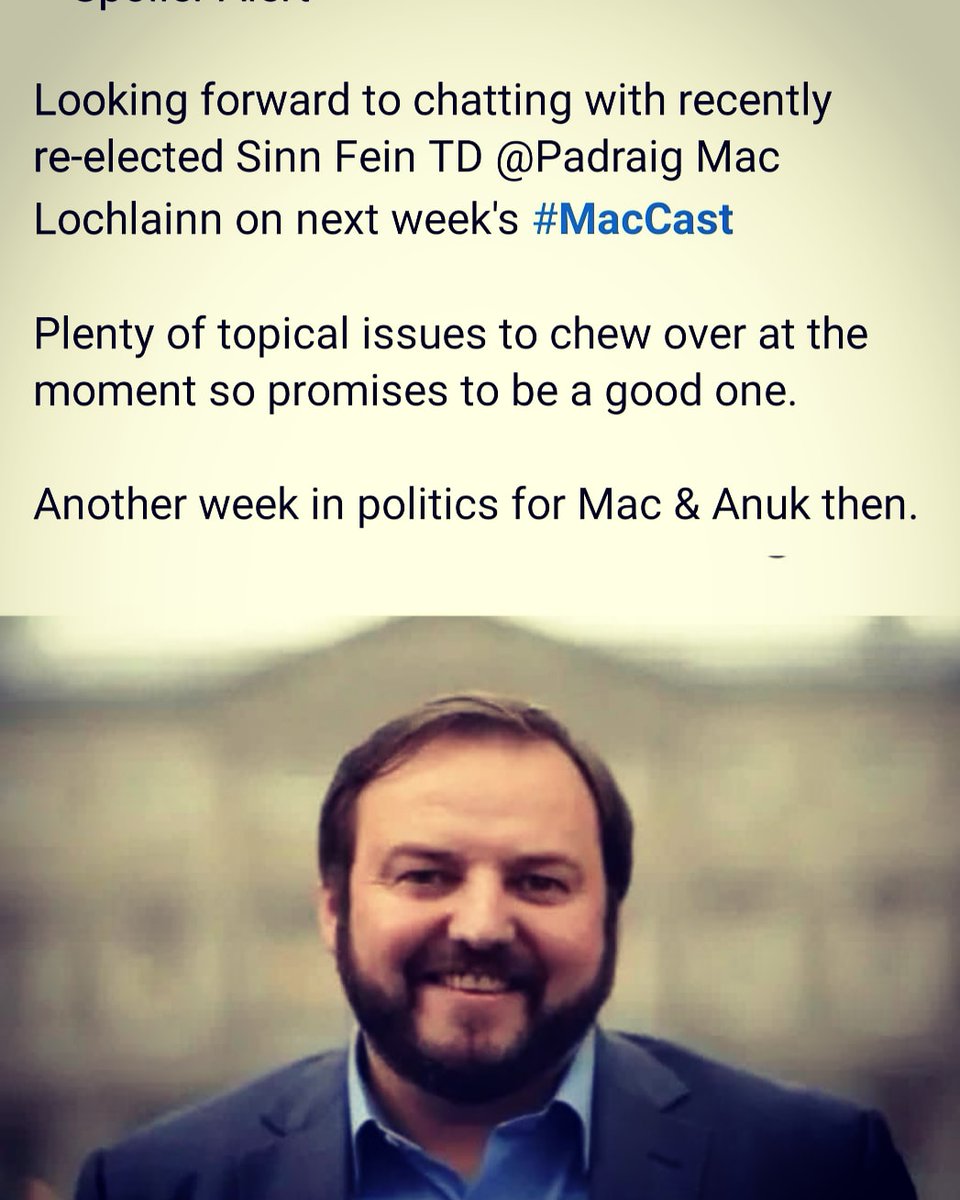 MartinMcF's tweet photo. **Spoiler Alert* Next week's #MacCast will feature myself, my Co-host @anukt and Sinn Fein TD @PadraigMacL
Due for release next weekend 🎧 https://t.co/cW8lwY2QGg