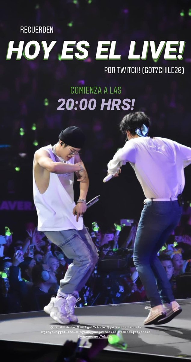 GOT7_Chile's tweet photo. Hoy!
Si que si va el live para recordar #1YearofKeepSpinningInChile https://t.co/toRlTEDjLh