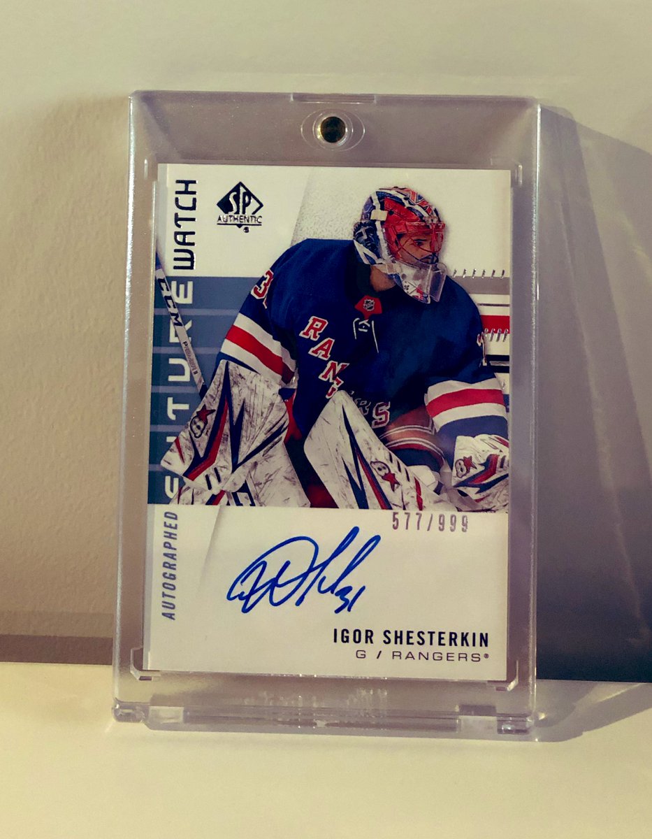 Igor Shesterkin Signed New York Rangers Future Card Giveaway! Playoff Hockey is around the corner &amp; with Igor in net I’m feeling pretty pretty good! Follow, Like &amp; RT to be considered. Winner Announced 7/29. #PlayLikeANewYorker #NHL #NHL20 #NYR #LGR #Yankees #PinstripePride #NYY